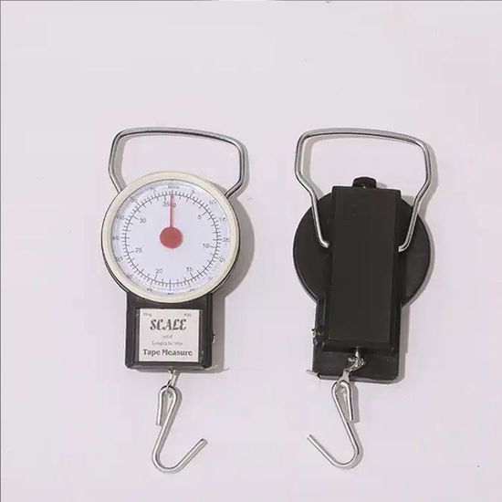 Pèse-bagages Manuel 35 Kg - Balance Analogique Noire Avec Double échelle Kg/lb Et Mètre Ruban