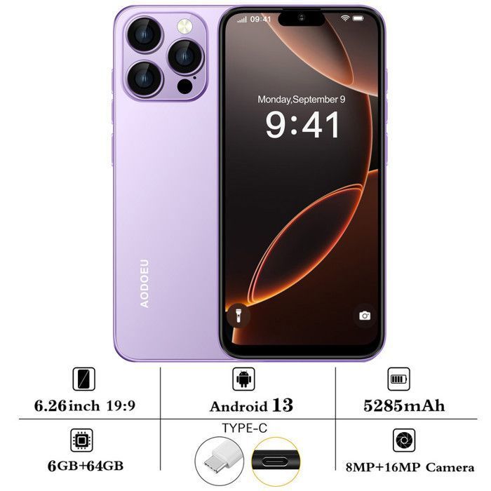 DOOGEE Note 56 – Smartphone Android 16 Pas Cher – 6.56" HD+, 6150 MAh, 24 Go RAM – 4G Dual SIM