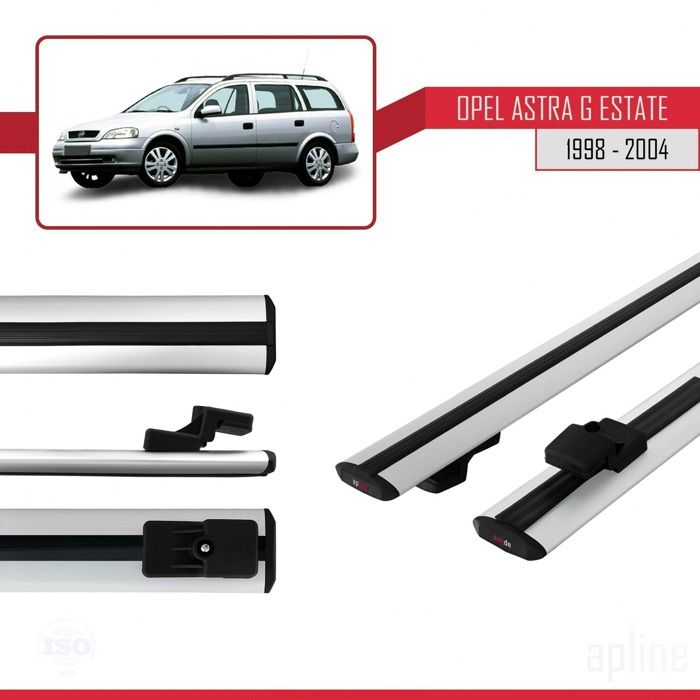 Apline Dachträger Für Opel Astra J Wagon (2010-2015) – ACE-2 System, 2 Alu-Stangen, Grau, Max. 75 Kg