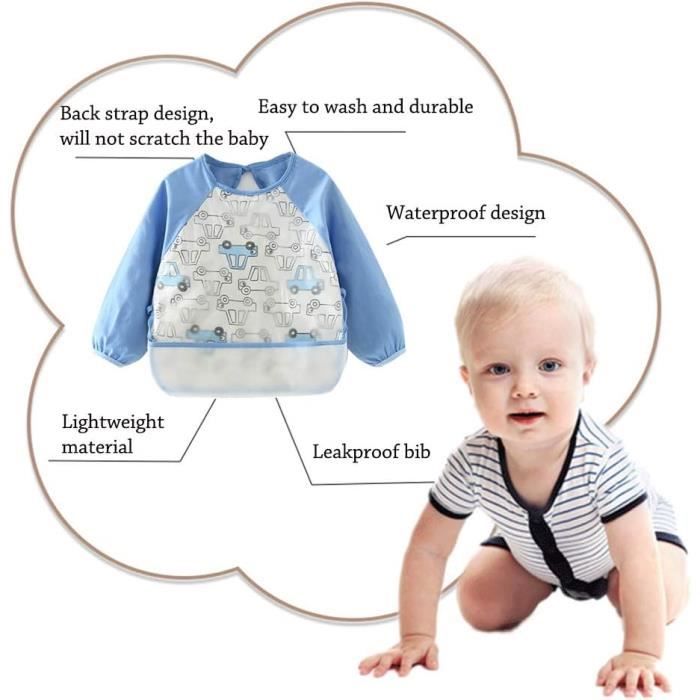 Tablier De Peinture Imperméable Pour Enfants – Manches Longues, Poche – Tailles 1 à 14 Ans – Réutilisable