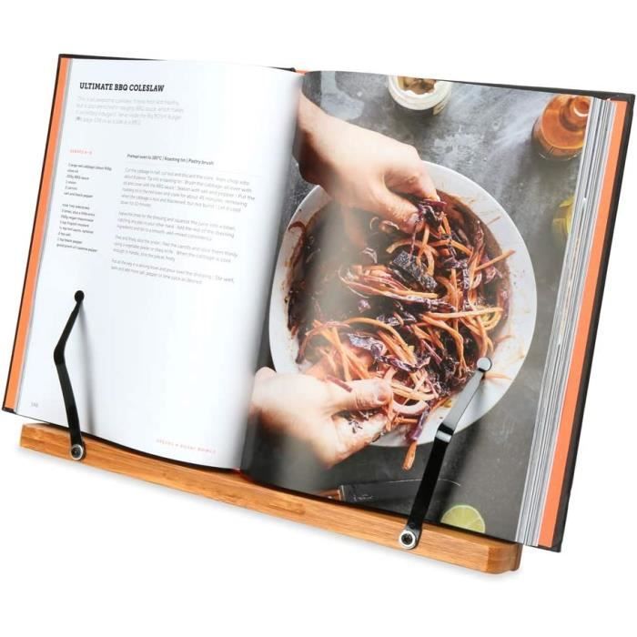 Support de lecture portable Support livre de cuisine et bureau en bois  pliable 28x20cm - Cdiscount Maison