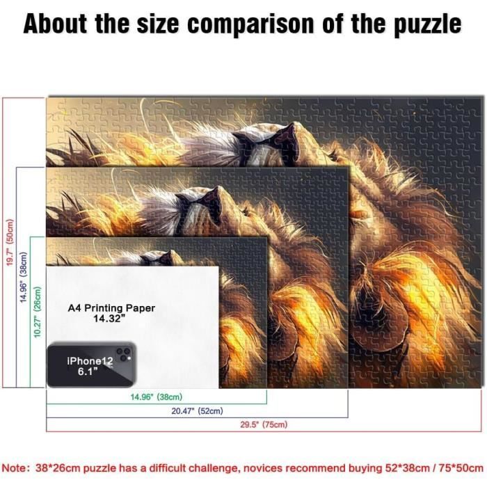 Puzzle Lion Graffiti 1000 Pièces – Style Néon – Décoration Murale Et Activité En Famille