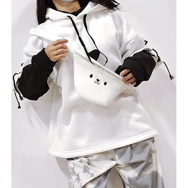 Fille ours Anime pull à capuche O cou pull filles japonais Kawaii vêtements  Harajuku hauts pulls Streetwear blanche - Cdiscount Prêt-à-Porter