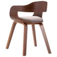 JM 1pc Chaise de salle à manger Design Scandinave Taupe Bois courbé et similicuir 49x51x70cm|6489-3