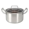 keenso poêle à frire 3 pièces / ensemble batterie de cuisine en acier inoxydable ensemble pot de soupe poêle à lait avec fond-3
