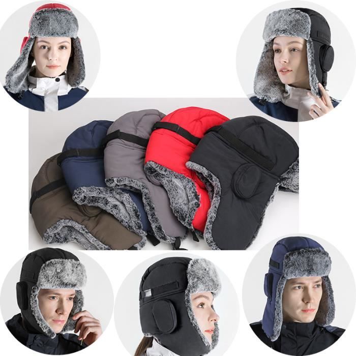 Bonnet tricoté，Casque de pilote d'hiver homme / femme casque d'oreille  casque de ski (Cyan tibétain) - Cdiscount Prêt-à-Porter