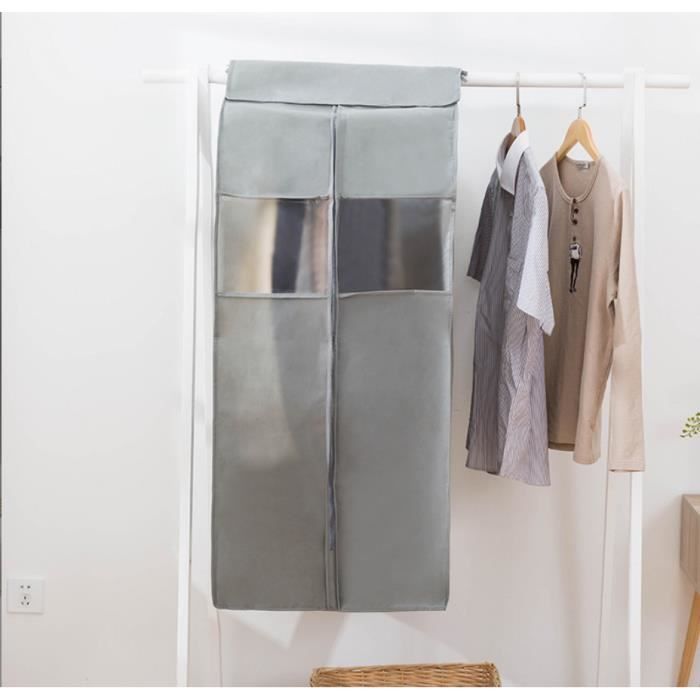 Housse Vetement Penderie Ouverte, Housse Vetement En Polyester Et Coton Respirant, Protection Anti Poussière Pour Rangement Avec Fenêtre