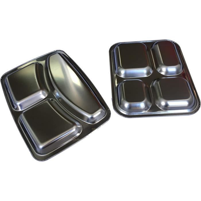 Lot De 3 Plateaux Rectangulaires Plastique - Fast-Food/Cantine - Bleu