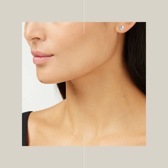 Boucle D'oreille à Tige En Argent Sterling 925 Avec Nacre Et Améthyste