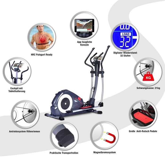 Sportstech Velo elliptique CX620 Ergometre avec commande par application Smartphone Google Street View poids d inertie 21 KG Cdiscount Sport
