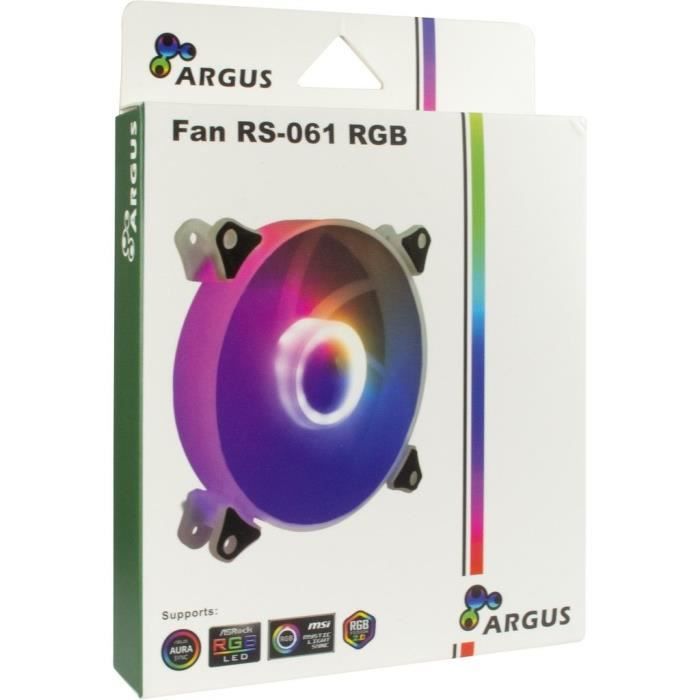 Ventilateur - INTER-TECH - ARGUS RS-061 - 12 cm - RGB - 4 broches - 12 ...