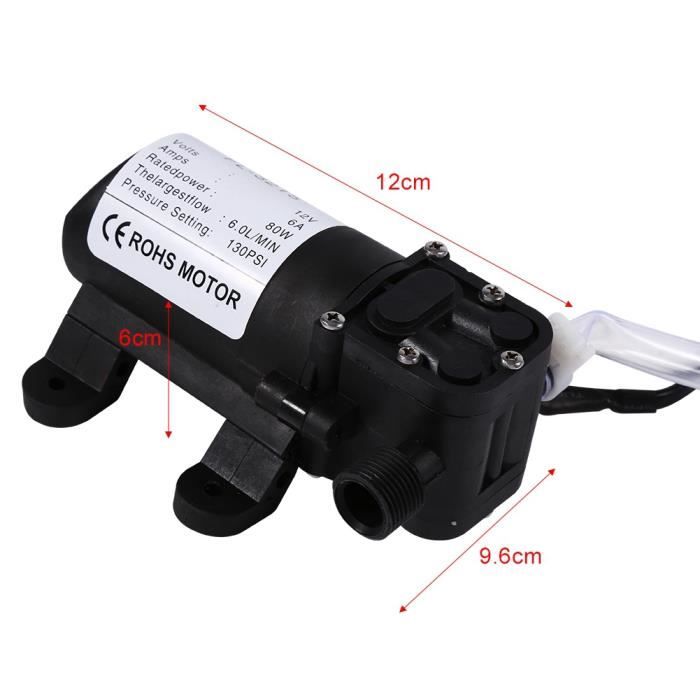 CYBERNOVA 60W Auto-amorçante Haute Pression (interrupteur De Pression Intégré) Kit De Rondelle De Lavage Portable Pour Voiture électrique 12V Pour Auto, Animal Domestique, Fenêtre, Arrosage Et Camping