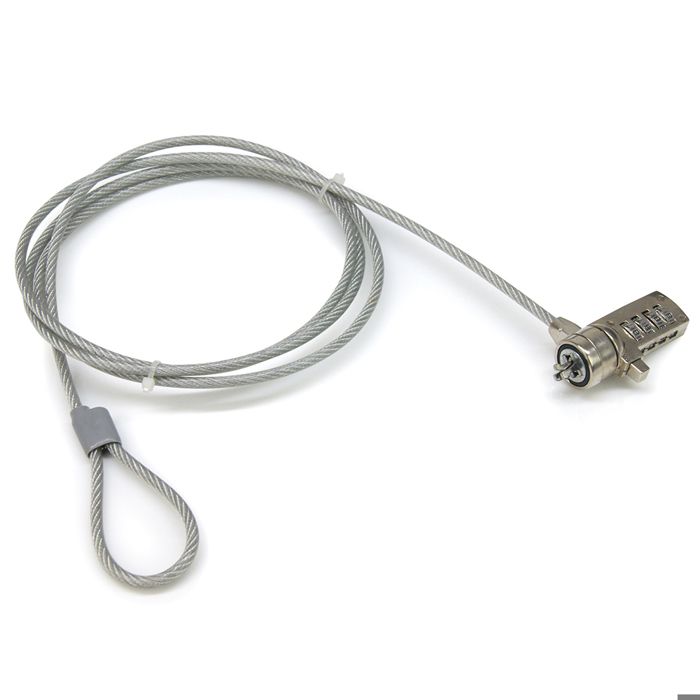 Antivol Pour PC Portable Spyker - Câble D'acier Gainé 1,20 M Avec Serrure à Clé - 2 Clés Fournies