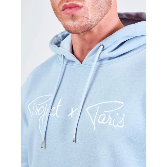 Project X Paris Sweat à Capuche - Bleu Ciel/bleu Clair Chiné
