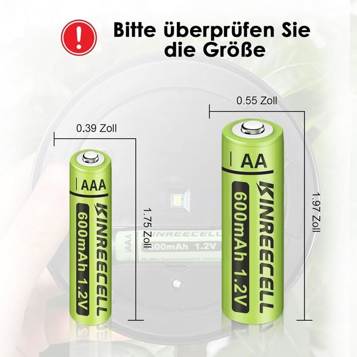 Pile Rechargeable AA NiMH 900mAh 1,2V - Pour Lampes Solaires - Marque Sunrising - Neuf