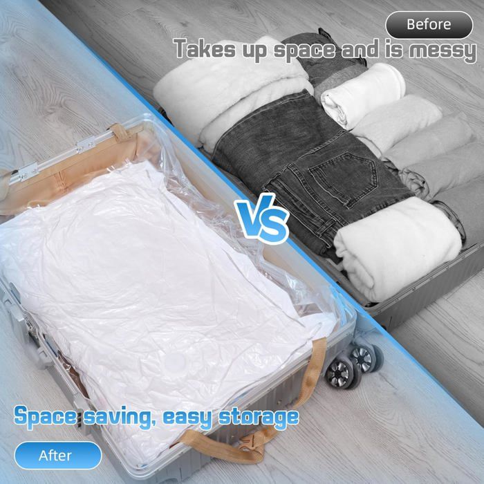 Sac Rangement Sous Vide Aspirateur, 12 Pièces Sacs à Vide Avec Pompe  Électrique, Housse de Rangement Sous Vide