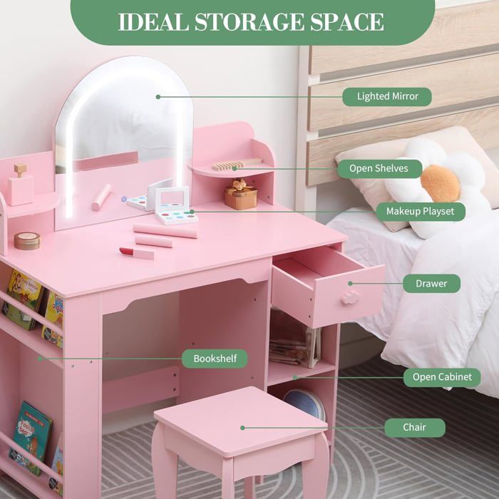 Depesche 13228 TOPModel Team Teddy - Horloge Murale en Rose pour Enfants, avec Motif de modèle et Ourson, Horloge silencieuse, Pile Incluse