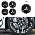 Lot de 4 Cache Moyeu de Roue 60mm Noir Modifiés pour Jante Mercedes  - Logo Mercedes Benz-0