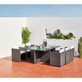 Salon de jardin encastrable - 6 personnes - MIAMI - Concept Usine - résine tressé poly rotin - contemporain - Gris/Blanc-0