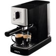 Krups Machine à café, Cafetière expresso, 15 bars, Réservoir 1 L, Préchauffage rapide, Calvi Noir et Inox P344010-0