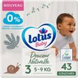 LOTUS BABY Couches Douceur Naturelle taille 3 - 5 à 9 kg - Le paquet de 43 couches-0