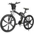 ANCHEER Vélo électrique Pliant 26", 250W VTT Vélo de montagne Homme adulte avec Frein à Double Disque, Batterie 36V 8Ah, Noir-0