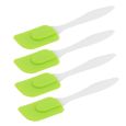 tête en silicone résistant à chaleur poignée plastique spatule antiadhésive vert racloir 4 PCS-0