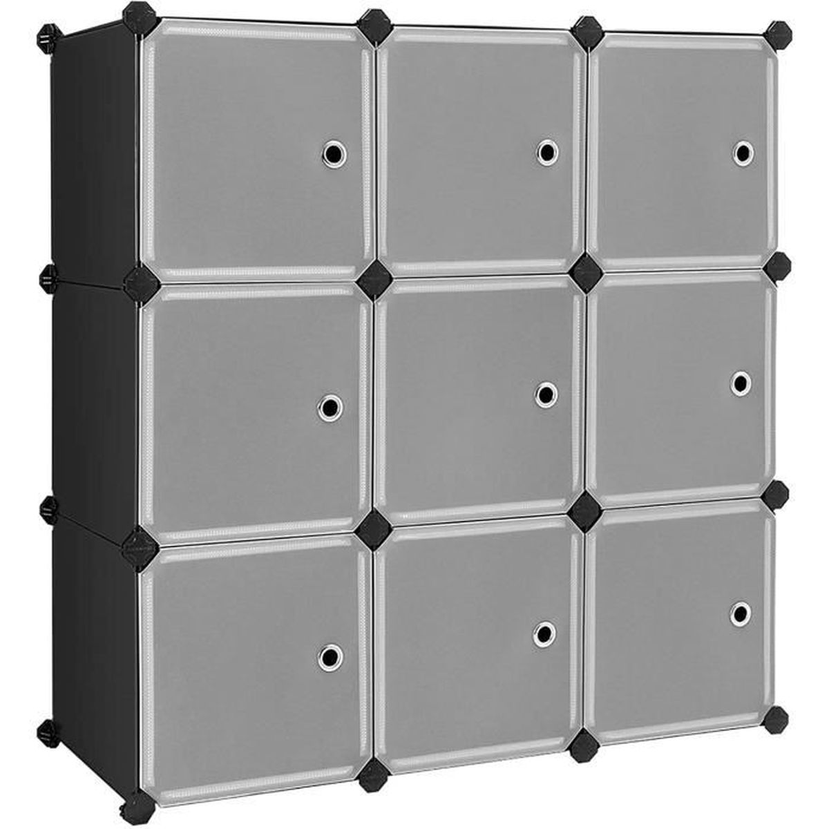 SONGMICS Estantería Modular Infantil de 10 Cubos, Organizador para Niños, Estantería de Plástico, Armario Modular con Puertas para Ropa, Zapatos, Juguetes, 123 x 31 x 123 cm, Blanco LPC903W01 SONGMICS Estantería Modular Infantil de 10 Cubos, Organizador para Niños, Estantería de Plástico, Armario Modular con Puertas para Ropa, Zapatos, Juguetes, 123 x 31 x 123 cm, Blanco LPC903W01