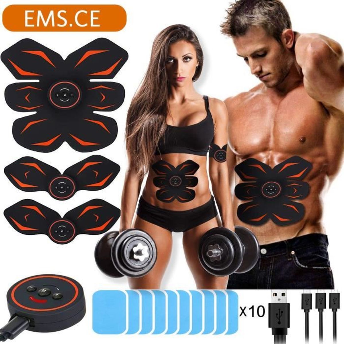 Appareil Abdo,Stimulateur De Muscles Abdominaux EMS ABS