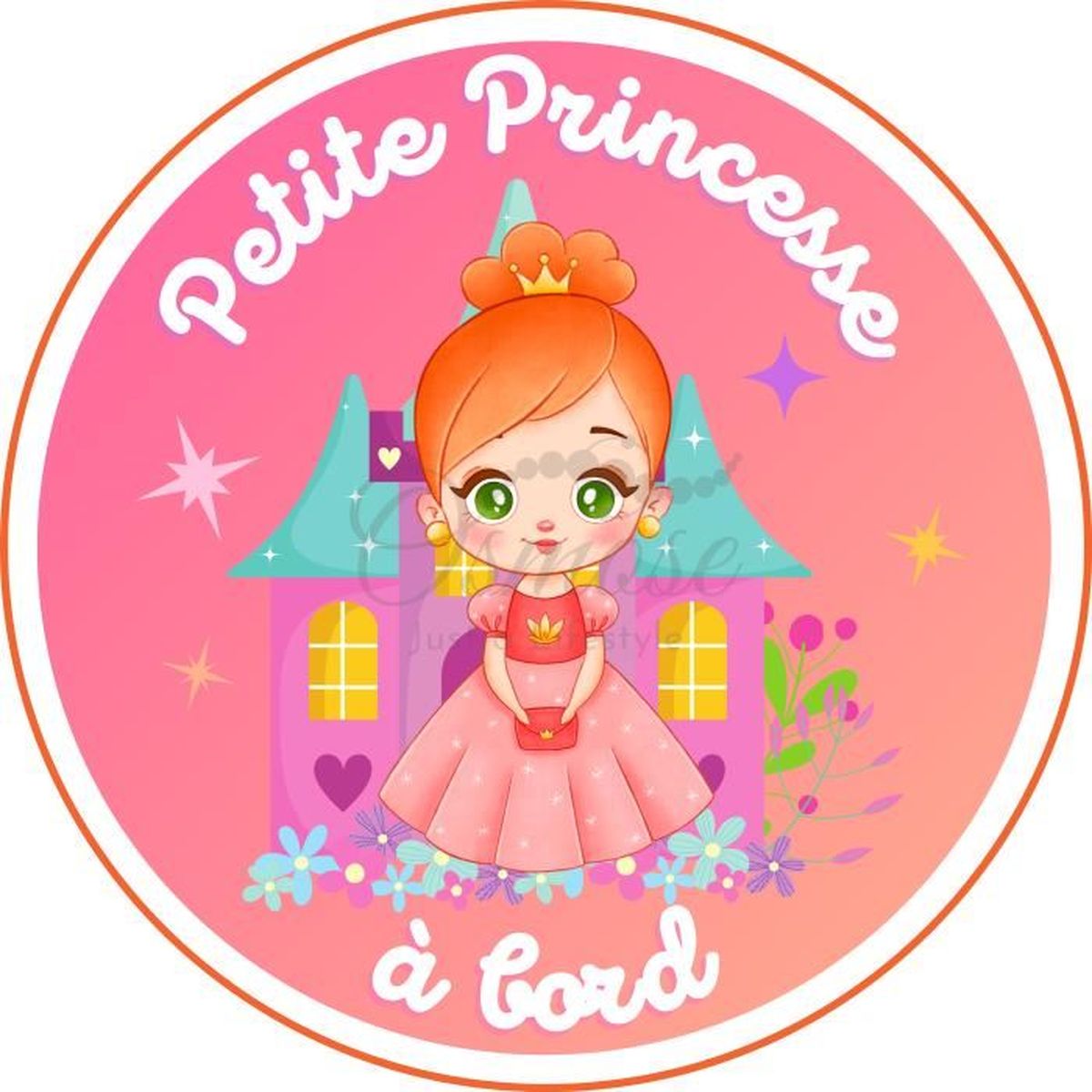 Autocollant Voiture 'Petite Princesse / Bébé à Bord' - Effet Holographique Néon/chrome - NEUF - Personnalisable