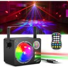 LANTHOUR Laser DJ Lampe de Scène,Effet UV Lumière Stroboscopique Activée Par la Musique,Rotative à 360° Lumière Disco USB pour Noël, Soirée