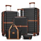 Kono Set de 5 Valises de Voyage (55+66+76 cm) à 4 roulettes avec serrure TSA + Pliable Sac de Voyage avec Trousse de