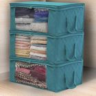 BEMSM-3PCS fabric furniture storage box under bed storage box for storing pillows, jackets, toys, clothes, etc