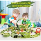 LANGTU Circuit Voiture Electrique Enfant 3 4 5 6 7 8 Ans, Électrique Circuit De Course, Jouet Train Track Chantier Set pour Garçon