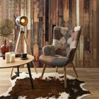HOME DECO FACTRY Fauteuil Patchwork "Helsinki" 100cm Marron