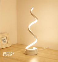Lampe de chevet LED en spirale 12W, blanc chaud, Protection des yeux, luminosité, lampe de bureau