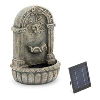 Fontaine de jardin solaire Fontaine solaire Tête de lion avec un bassin LED
