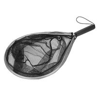Épuisette de pêche à la mouche, filet de pêche portable, noir intensif avec accessoire de pêche à poignée antidérapante pour