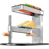 Cecotec Raclette Grill Cheese&Grill 6000 Inox. 600 W, Diseo Elegante en Acero Inoxidable, Parrilla Superior Aluminio