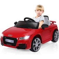 Audi TTRS Voiture Electrique 12V pour Enfants Max. 5 Km/h, 2 Moteurs,2 Porte -Télécommande 2.4G, MP3, Lumières LED Rouge