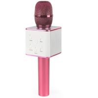 Hobby Tech ® - Q7 - Microphone sans fil Bluetooth Karaoke avec haut-parleur pour iPhone Android - Or rose