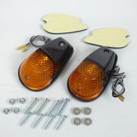 Clignotant goute d'eau carbone orange à  ampoule auto pour moto scooter feu décoratif - MFPN : 56-6025-191563-1N