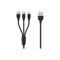 Cable usb 3 en 1 micro-USB - Lightning - Type-C remax noir pour ZTE Axon 7 Mini