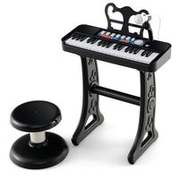 COSTWAY Clavier Piano Enfants 49 Touches avec Microphone, Piano Numérique Portable avec 8 Rythmes, 8 Tonalités, 10 Démos, Haut-parleurs, Jouet Musical Éducatif pour Garçons Filles 3 Ans+ (Blanc