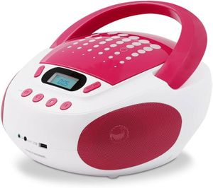 BALADEUR CD - CASSETTE Lecteur CD Enfant MP3 Pop Pink avec Port USB Alime