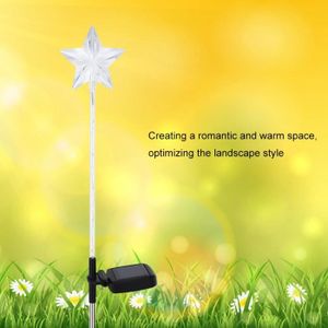 BALISE - BORNE SOLAIRE  Lampe colorée intérieure extérieure lumineuse à 6 LED à énergie solaire décoration pelouse jardin (étoile)