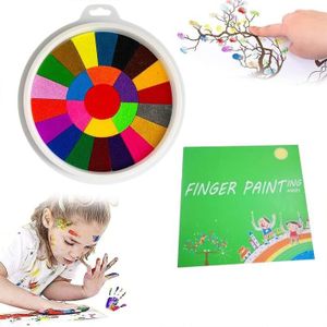 JEU DE PEINTURE Kit de Peinture au Doigt,12 ou 25 Couleurs Lavables,Jouets de Dessin au Doigt Non Toxiques pour Enfants,Bricolage,Peinture à la