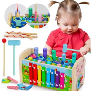 Jouets de marteau en bois pour enfants, jeu de hamster, banc de martelage,  jouets de développement pour bébé, jouets Montessori dos pour enfants
