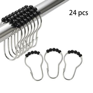 20 pi/èces Anneaux pour Tringle /à Rideaux M/étal 30 mm Anneaux Suspendus Argent avec 60pcs Plastique Crochets de Rideaux Blanc pour Rideaux de Porte et Fen/être