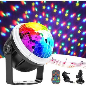 Mini Boule Disco, Lumière de fête Jeux de Lumière, 7 RGB à Commande Sonore  Projecteur LED Commande Vocale, Effet de Lumière Disco pour Fête, Noël,  Bar, Club, DJ, Enfants : : Instruments